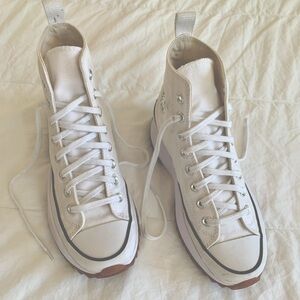 All Star Converse White Platform Sneakers